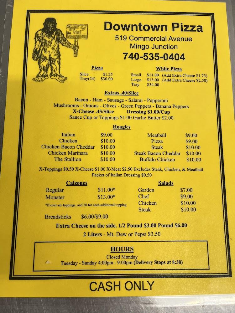 Downtown Pizza Menu image 1